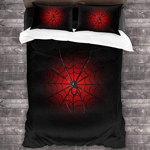 Black Widow Spider Juego de Cama de 3 Piezas Funda nórdica, Juego de Cama Decorativo de 3 Piezas con 2 Fundas de Almohada