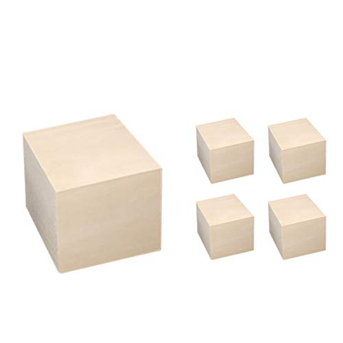 Bloques cuadrados de madera Cubos de madera, bloques de abedul de madera cuadrados en blanco sin terminar, para pintar y decorar, hacer rompecabezas, hacer manualidades y proyectos de bricolaje