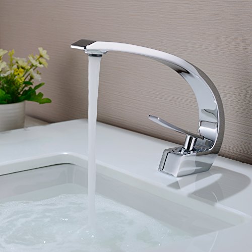 BONADE Grifo de Lavabo Grifo Baño Diseño Moderno Alta Calidad Monomando Lavabo Grifo de Cuenca Griferia Lavabo y Baño Aireador Desmontable Ahorro del Agua - Cromado BONADE Grifo de Lavabo Grifo Baño Diseño Moderno Alta Calidad Monomando Lavabo Grifo de Cuenca Griferia Lavabo y Baño Aireador Desmontable Ahorro del Agua - Cromado