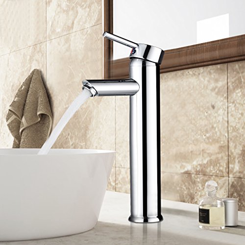 BONADE Grifo Lavabo Monomando Grifo de Baño Grifería de Latón Grifería con Caño Alto Grifo para Fregadero Mezclador Agua Fría y Caliente BONADE Grifo Lavabo Monomando Grifo de Baño Grifería de Latón Grifería con Caño Alto Grifo para Fregadero Mezclador Agua Fría y Caliente