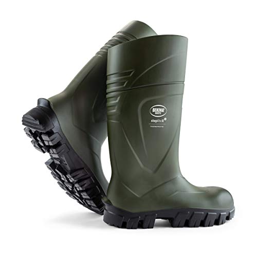 Bota de Invierno con Puntera y Suela de Seguridad sin Metal, Ligera y Robusta para Pescadores, balleneros y Pescadores, Resistente al frío hasta -40 Grados, Suela Antideslizante, Verde, EU 45