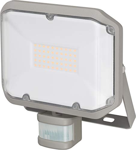 Brennenstuhl Foco LED AL 3000 P con Detector de Movimiento por Infrarrojos 30W, 3050lm, IP44, Gris