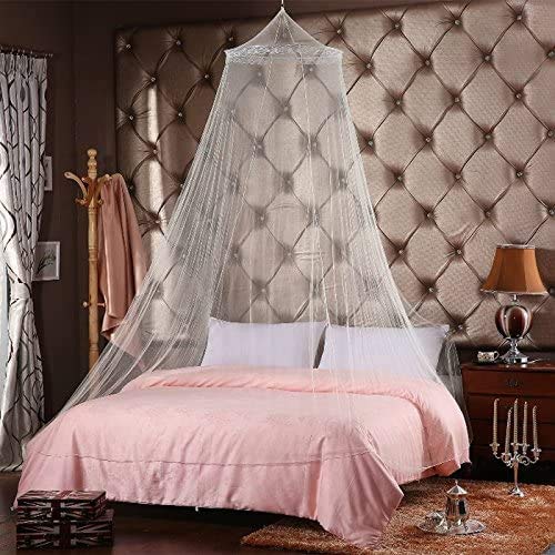 Cama mosquitera de malla, dosel de cama colgante con encaje para cama doble e individual, fácil instalación, blanco, 60 x 250 x 1050 cm Cama mosquitera de malla, dosel de cama colgante con encaje para cama doble e individual, fácil instalación, blanco, 60 x 250 x 1050 cm