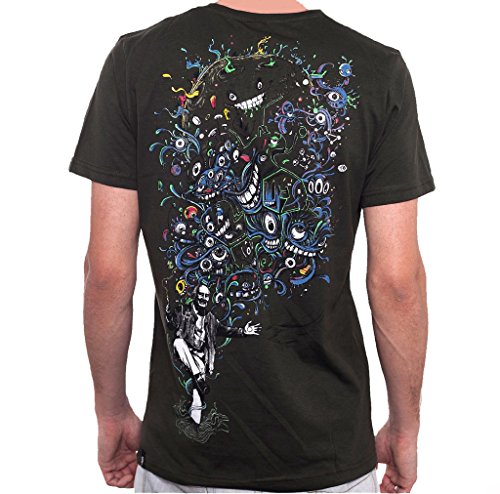 Camiseta psicodélica Estampada Albert Hoffman - Ropa Urbana de diseño en algodón para Hombre, marrón Oscuro, Talla XXL Camiseta psicodélica Estampada Albert Hoffman - Ropa Urbana de diseño en algodón para Hombre, marrón Oscuro, Talla XXL