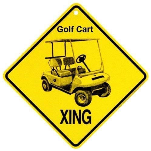 Carro de golf Xing Golf Iron 20 x 30 cm, aspecto vintage, decoración para el hogar, cocina, baño, granja, jardín, garaje, citas inspiradoras, decoración de pared