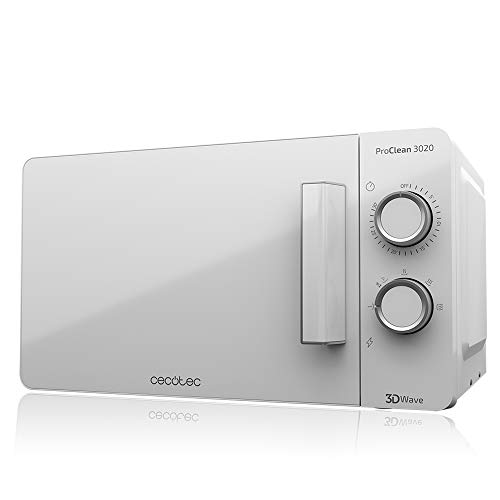 Cecotec Microondas ProClean 3020. Capacidad de 20l, Revestimiento Ready2Clean, 700 W de Potencia, 6 Niveles Funcionamiento, Temporizador 30 min, Modo Descongelar, Acabado Blanco Cecotec Microondas ProClean 3020. Capacidad de 20l, Revestimiento Ready2Clean, 700 W de Potencia, 6 Niveles Funcionamiento, Temporizador 30 min, Modo Descongelar, Acabado Blanco