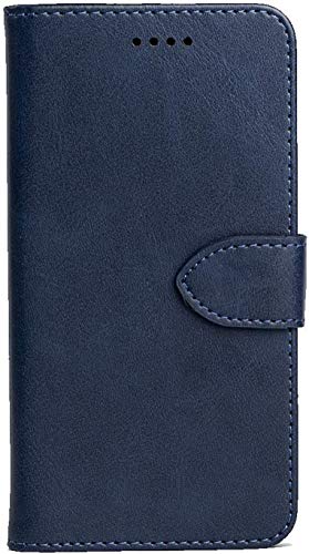 Compatible con ALCATEL 1 (2019) 5033D Funda Cover Case Stand flip libro ecopiel protección cartera ecopiel tarjetero azul