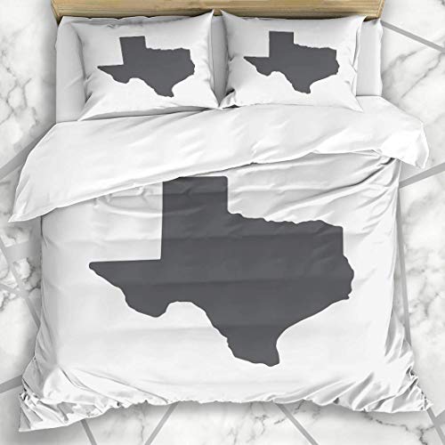 Conjuntos de fundas nórdicas Austin Texas Gray State Border Map San Dallas Houston Texan Antonio Design Ropa de cama de microfibra Super King Size con 2 fundas de almohada Cuidado fácil Antialérgico S