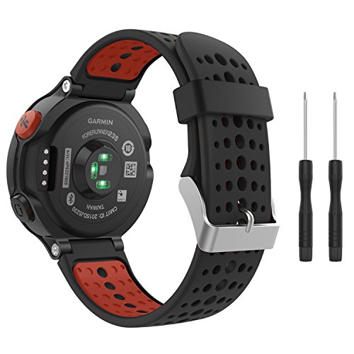 Correa de reloj de silicona suave para Garmin Forerunner 235 de Fit-power, repuesto ideal para Garmin Forerunner 235, 220, 230, 620, 630 y 735, Black&Orange Correa de reloj de silicona suave para Garmin Forerunner 235 de Fit-power, repuesto ideal para Garmin Forerunner 235, 220, 230, 620, 630 y 735, Black&Orange