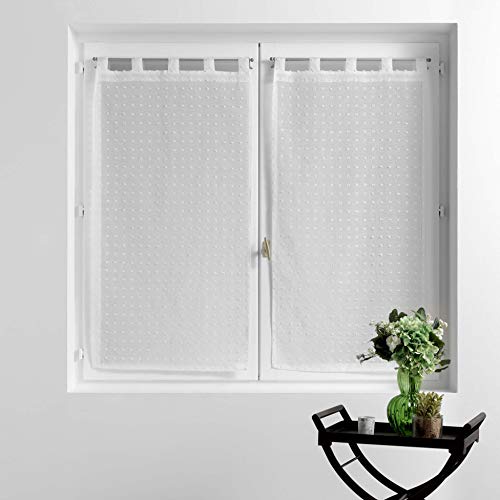 Cortina Suave para Interiores, Color Blanco y Blanco, 2 x 60 x 120 cm