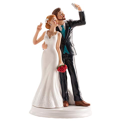 Dekora - Decoracion tartas de boda - Figuras de Novios Selfie 20 cm