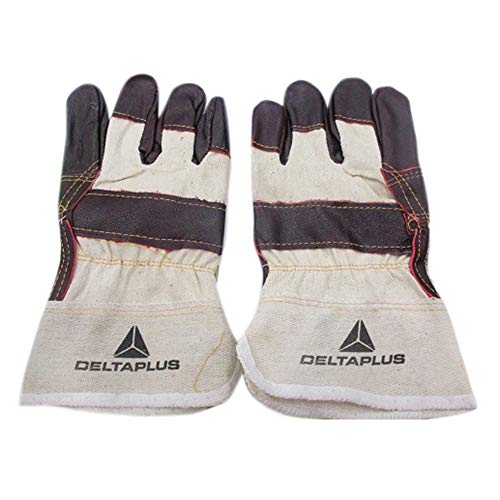 Delta plus guantes de piel - Guante americana flor vacuno/algodón marron/beige 10