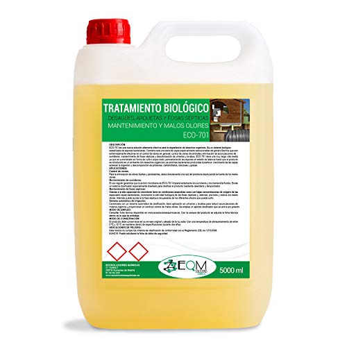 Ecosoluciones Químicas ECO 701-5 litros -Tratamiento biológico fosas sépticas. 100% ecológico