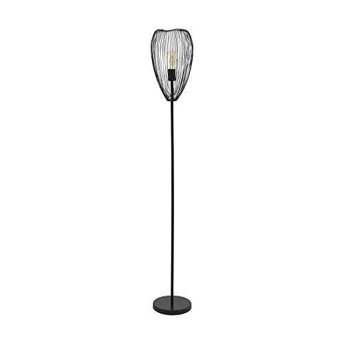 EGLO Clevedon - Lámpara de pie (1 foco, acero inoxidable), color negro