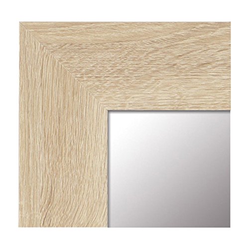 Espejo de Pared Fabricado en España- Varios Tamaños y Colores - Espejo Vestidor, Salón, Baño, Entraditas- Modelo MDF8 (Haya, 55x150)