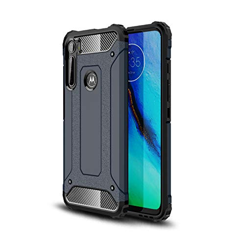FANFO® Case for Motorola One Fusion Plus [Heavy Duty] Armor, Tough Hard Protective Shockproof Dual Layer Armor Anti-impact Bumper Cover for Motorola One Fusion Plus, Navy Blue
