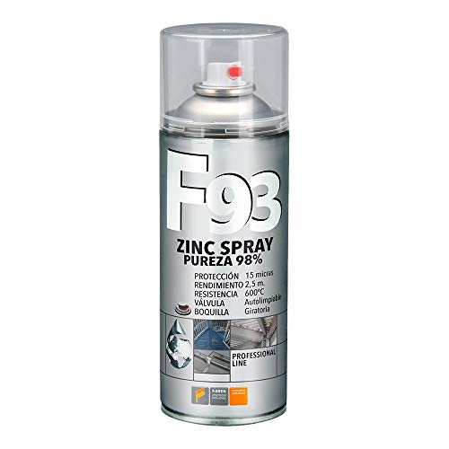 Faren Esmalte Spray Zinc 98% `F93´ cincado profesional Zincate a fr o,m anticorrosiºxf3n. Muy apto para el ritocco de partes Grilletes y ossidate