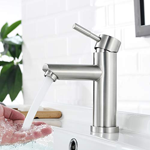 Faulkatze Grifo monomando para lavabo Grifo de Lavabo Grifo para Lavabo de Acero Inoxidable Monomando Lavabo Grifo Mezclador Para Baño, Mate Faulkatze Grifo monomando para lavabo Grifo de Lavabo Grifo para Lavabo de Acero Inoxidable Monomando Lavabo Grifo Mezclador Para Baño, Mate