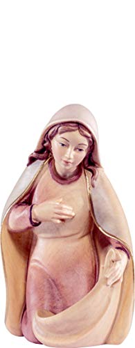 Ferrari & Arrighetti Figura de la Virgen María Tallada en Madera y Pintada a Mano para Nacimiento de 30 cm - Belén Artis Demetz Deur