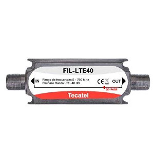 Filtro LTE para interior, conector F con corte en el canal 60 de Tecatel