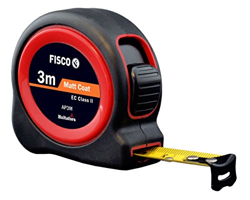 Fisco AP3M/D Flexómetro Clase II con caja de ABS recubierta de goma (3 m x 13 mm), Negro