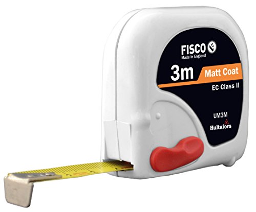 Fisco UM3M Flexómetro Clase II con freno frontal (3 m x 16 mm), Negro