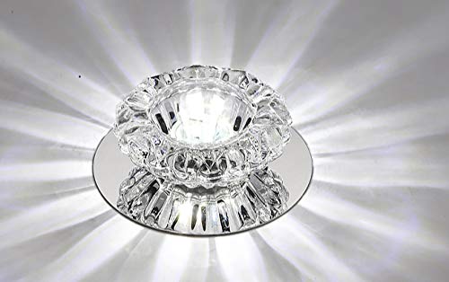 Foco empotrado de cristal LED Foco empotrable de techo con apertura de lámpara 6-8 cm 5W luz blanca