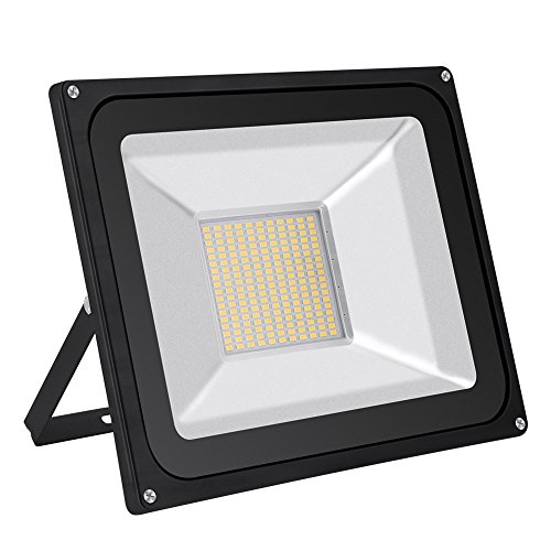 Foco proyector LED 100W para exteriores, Blanco cálido 2800K-3500K resistente al agua IP65, luz de seguridad Floodlight
