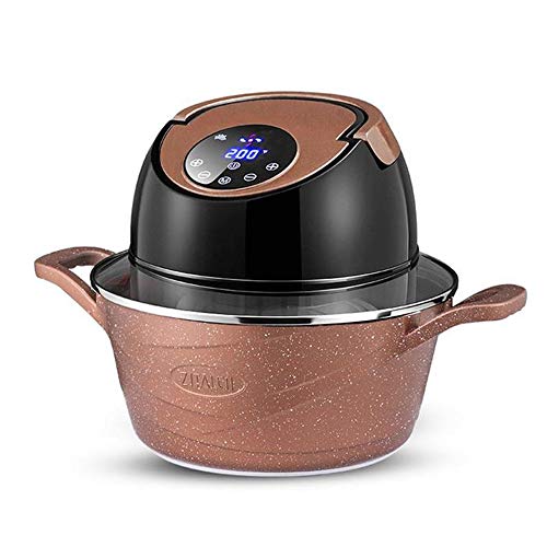 Freidora de aire de 4 litros / 4.2 cuartos de galón Freidora de aire desmontable Freidoras de aire caliente eléctricas Horno sin aceite Cocina con pantalla digital LCD y olla antiadherente, 1000 W