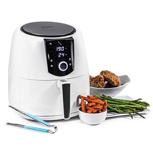 Freidora XXL 5.2L sin Aceite Eléctrica - 1800W - Freidora de Aire Caliente Air Fryer Multifunciones 8 en 1 - Gran Capacidad - Cesto Extraible, Panel Digital, Temporizador - Freidoras sin Aceites