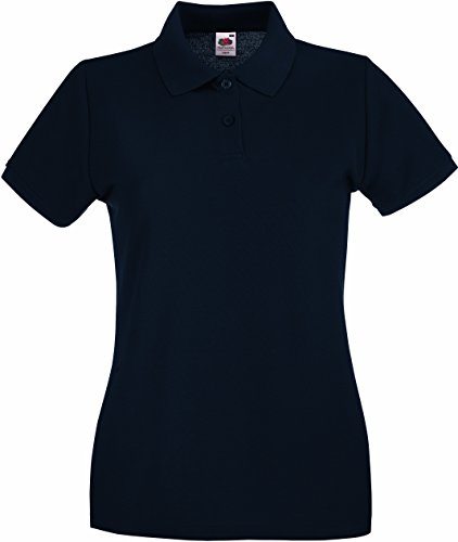 Fruit of the Loom Women's Premium Polo Shirt Lady-Fit Cotton Top - Marina de Guerra Profunda (S)
