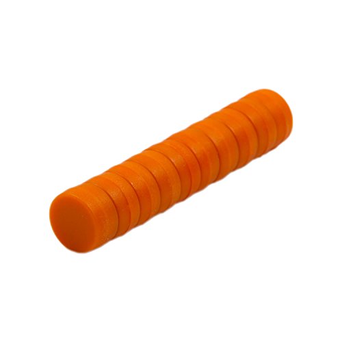 Fuertes imanes Magnetastico® de neodimio, con capa de protección, tamaño 12 x 6 mm, para oficina, pequeños, para pizarra magnética o frigorífico, naranja, 12x6 mm