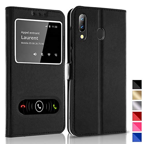 Funda Carcasa Negro con Ventanas para Samsung Galaxy A40 Funda Carcasa Negro con Ventanas para Samsung Galaxy A40