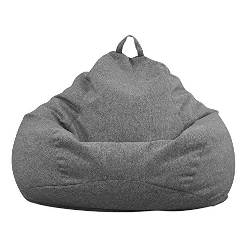 Funda de Bean Bag(Sin Relleno),Funda para Sillón Puff Cubierta para Sofá Perezoso Fundas Clásicas de Puff Pera Bolsa de Frijol para Silla Tumbona Perezosa para Adultos y Niños(Gris oscuro,90x110cm)