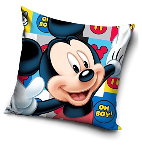 Funda de cojín con diseño de Mickey y Minnie Mouse de Disney, 40 x 40 cm, impreso por ambos lados, parte delantera y trasera, idea de regalo, algodón, Mickey, 40 x 40 cm Funda de cojín con diseño de Mickey y Minnie Mouse de Disney, 40 x 40 cm, impreso por ambos lados, parte delantera y trasera, idea de regalo, algodón, Mickey, 40 x 40 cm