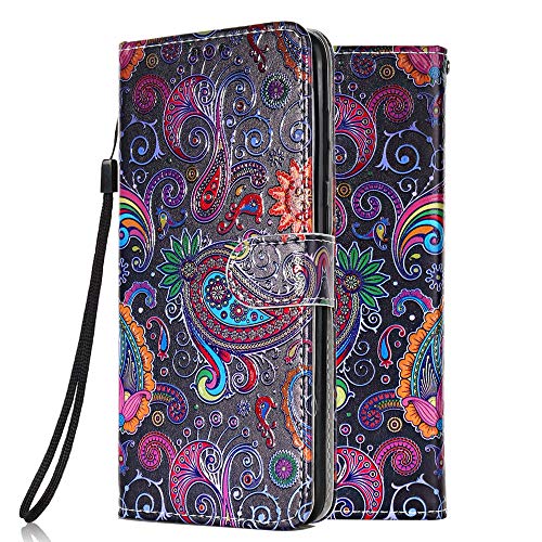 Funda Libro para Xiaomi Redmi Note 8T Carcasa de Cuero PU Premium Flip Wallet Case Cover con Tapa Teléfono Piel Tarjetero - Encaje de Colores