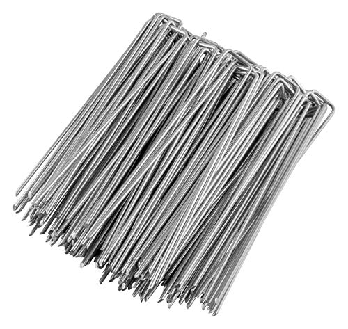 GardenMate 50 Grapas de sujeción GALVANIZADAS de Alambre de Acero | Longitud 250 mm, Ancho 25 mm, Ø 4,1 mm, Cabeza Plana | para Suelos Extremadamente Duros GardenMate 50 Grapas de sujeción GALVANIZADAS de Alambre de Acero | Longitud 250 mm, Ancho 25 mm, Ø 4,1 mm, Cabeza Plana | para Suelos Extremadamente Duros