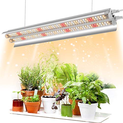 Garpsen T5 Lámpara de Plantas, LED Lámpara de Cultivo Interior, 96 LED 660nm/3000K/5000K Espectro Completo Grow Light con Reflector/Daisy Chain Diseño para Semillas, Invernadero, Estantes de Cultivo