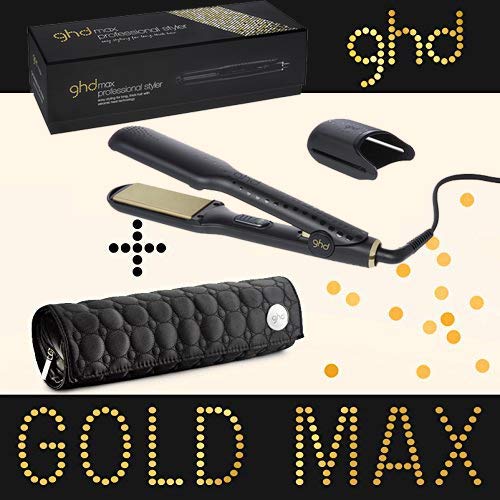 Ghd - Plancha de pelo Styler Max Gold, ancha placa de cerámica, incluye estuche Ghd redondo