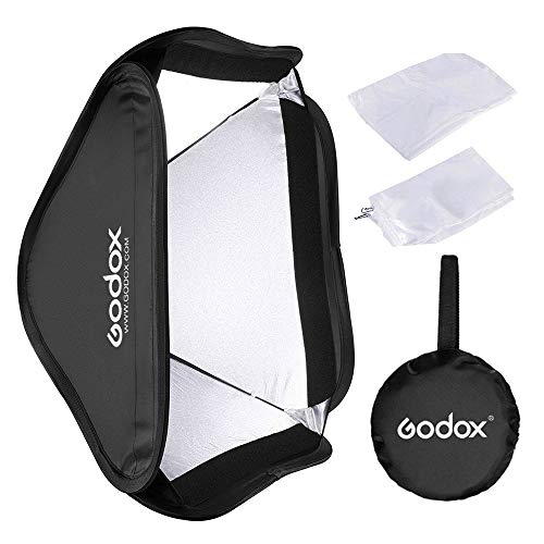 Godox Plegable Softbox Kit 24 x 24 pulgadas/60 x 60 cm con Soporte de fijación Soporte de Bowen para cámara Estudio de fotografía (HS6060)