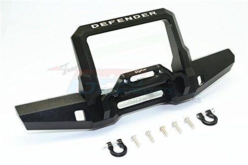 GPM Traxxas TRX-4 Trail Defender Crawler Upgrade Parts Aluminium Front Bumper with D-Rings - 1 Set Black