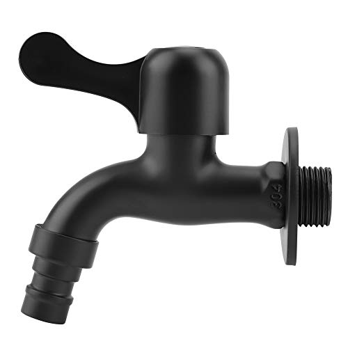 Grifo de agua del jardín negro del grifo del soporte de la pared del acero inoxidable para la lavadora, cuarto de baño, cocina(Washing Machine Faucet)