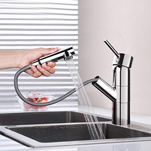 Grifo de Cocina, DALMO DBKF03KY Grifo Cocina Extraíble con Caño Giratorio de 2 Modos de Rociador Desplegable, Grifo para Fregadero de Latón sin Plomo con Manguera de Acero Inoxidable Grifo de Cocina, DALMO DBKF03KY Grifo Cocina Extraíble con Caño Giratorio de 2 Modos de Rociador Desplegable, Grifo para Fregadero de Latón sin Plomo con Manguera de Acero Inoxidable