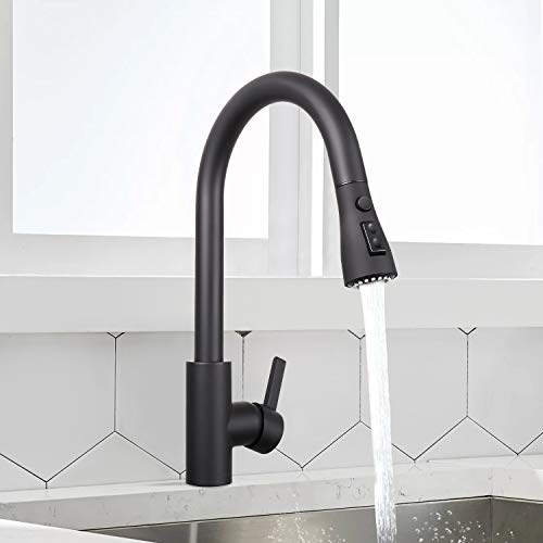 Grifo de Cocina, TACKLIFE DAKF9F Grifo para Fregadero de Acero Inoxidable, Grifo Cocina con Ducha Extraíble de 3 Modos de Chorro, Grifo Giratorio de 360 °, Grifo Monomando Mezcla Agua Fría y Caliente