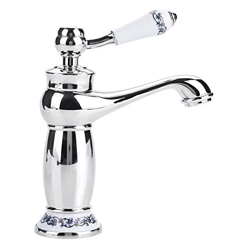 Grifo for fregadero de agua MAGT, grifo monomando de cerámica floral vintage, grifo monomando, grifos de lavabo de caño giratorio estilo retro 360 Mono, grifo de agua fría y caliente for lavabo de bañ Grifo for fregadero de agua MAGT, grifo monomando de cerámica floral vintage, grifo monomando, grifos de lavabo de caño giratorio estilo retro 360 Mono, grifo de agua fría y caliente for lavabo de bañ
