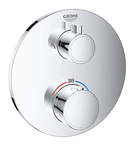 Grohe 24076000 - Termostato de Ducha Grifo Redondo, Cromado, 2 salidas