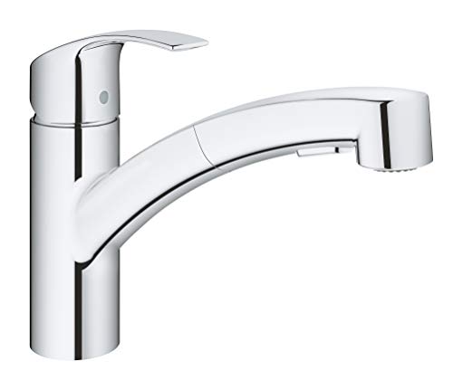 Grohe Eurosmart 30 305 000 - Grifo Monomando de Cocina, Caño Bajo Extraíble