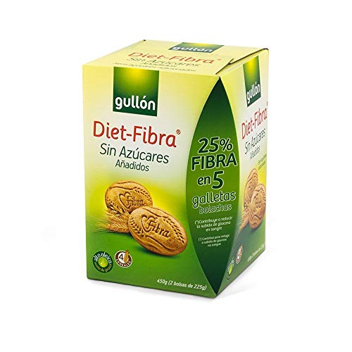 Gullón - Galleta fibra sin azúcar Diet-fibra 2 bolsas, 450g