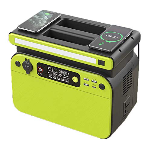 Gxnimer Central eléctrica portátil de 500W, Paquete de batería de Litio de Respaldo CPAP de generador Solar de 518WH con Toma de CA, Cargador inalámbrico, USB QC3.0, Tipo C
