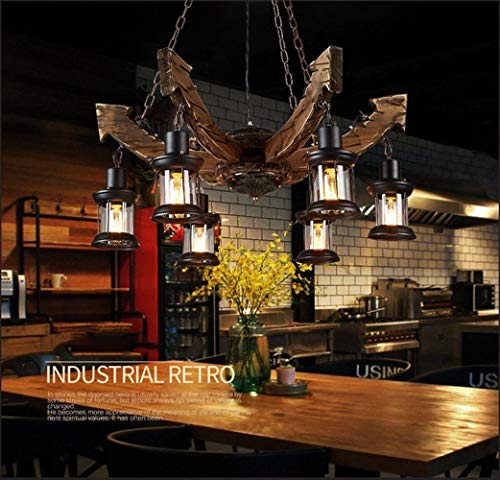 GYW-YW Luces colgantes Lámparas de madera colgante colgante Lightvintage luz pendiente del ancla Industrial Winds individualidad Bar Restaurante Café Internet del accesorio del techo